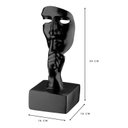 Ver imagem 5 de Escultura Rosto Humano Arte Moderna Silêncio Máscara 55cm:preto Fosco