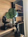 Ver imagem 3 de Escultura Rosto Humano Arte Moderna Silêncio Máscara 55cm:preto Fosco