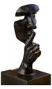 Ver imagem 2 de Escultura Rosto Humano Arte Moderna Silêncio Máscara 55cm:preto Fosco