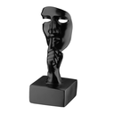 Ver imagem 1 de Escultura Rosto Humano Arte Moderna Silêncio Máscara 55cm:preto Fosco