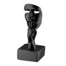Escultura Rosto Humano Arte Moderna Silêncio Máscara 55cm:preto Fosco - 1