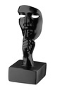 Ver imagem 1 de Escultura Rosto Humano Arte Moderna Silêncio Máscara 55cm:preto Fosco