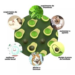 Kit 3 Abacates Brinquedo Gatos com Catnip Erva Gato Natural - 5