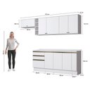 Ver imagem 4 de Armário de Cozinha Completa Garrafeiro 100% Mdf 280cm Branco Celeste Kappesberg