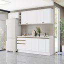 Ver imagem 1 de Armário de Cozinha Completa Garrafeiro 100% Mdf 280cm Branco Celeste Kappesberg