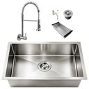 Ver imagem 1 de Kit Cuba Gourmet 60x40 Inox 304 Prata Escovada Torneira Parede Monocomando Cozinha