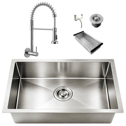 Kit Cuba Gourmet 60x40 Inox 304 Prata Escovada Torneira Parede Monocomando Cozinha