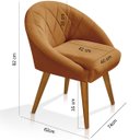Ver imagem 5 de Kit 2 Poltrona Louis com 2 Puff Argola Levi Veludo Terracota Pés Palito