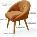 Ver imagem 4 de Kit 2 Poltrona Louis com 2 Puff Argola Levi Veludo Terracota Pés Palito
