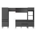 Ver imagem 2 de Armário de Cozinha Modulada Completa 313cm Milano Multimóveis Mp2394 Cinza