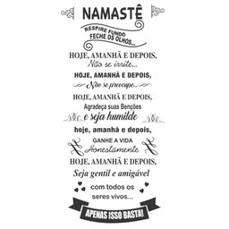 Adesivo Decorativo de Parede Frase Namastê 100x47 Cm Preto - 2