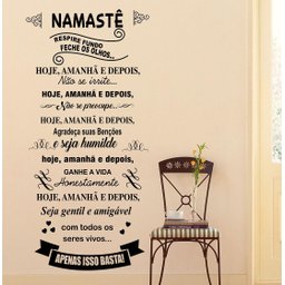 Adesivo Decorativo de Parede Frase Namastê 100x47 Cm Preto - 1