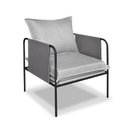 Ver imagem 3 de Poltrona Decorativa Mary Linho Cinza Base em Aço Preto - Bz Home Decor