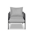 Ver imagem 5 de Poltrona Decorativa Mary Linho Cinza Base em Aço Preto - Bz Home Decor
