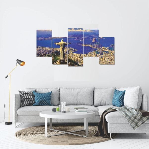 Quadro Decorativo Sala Quarto 130x60 Paisagem Rio De Janeiro - 3