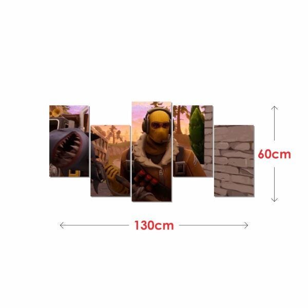 Quadro Decorativo Sala Quarto 130x60 Fortnite Raptor 03 - 2