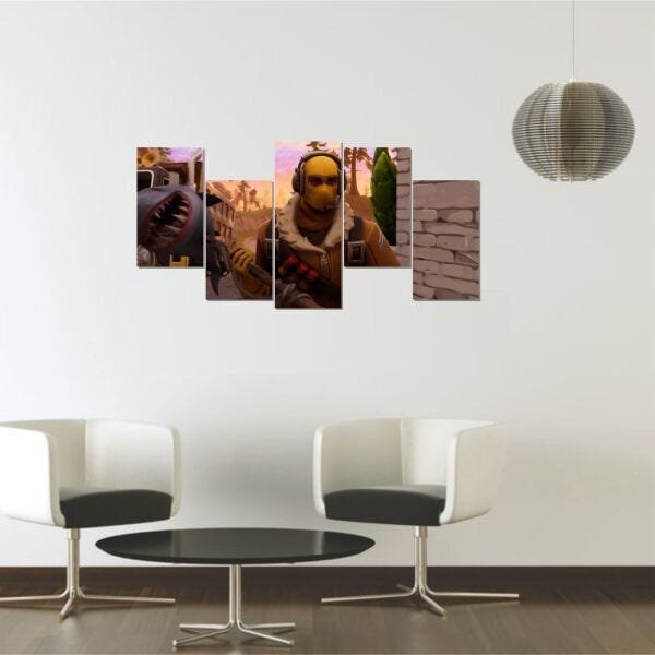Quadro Decorativo Sala Quarto 130x60 Fortnite Raptor 03 - 5