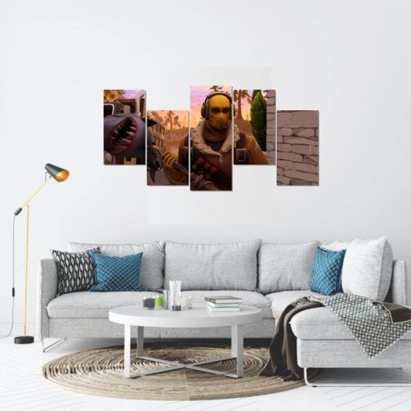 Quadro Decorativo Sala Quarto 130x60 Fortnite Raptor 03 - 4