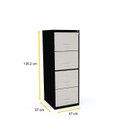 Ver imagem 2 de ARQUIVO 4 GAVETAS PANDIN MAXXI - NOGUEIRA/PRETO MX04LM