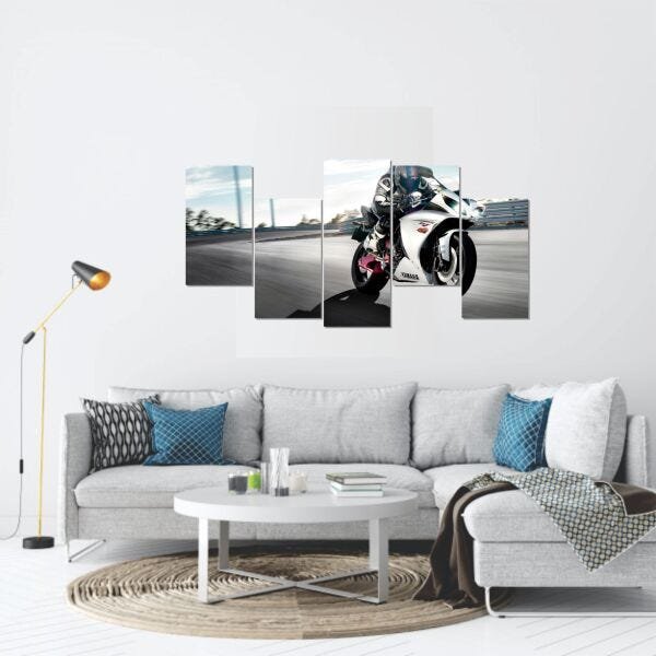 Quadro Decorativo Quarto Menino para Mecânica 130x60 Moto M-7 - 1