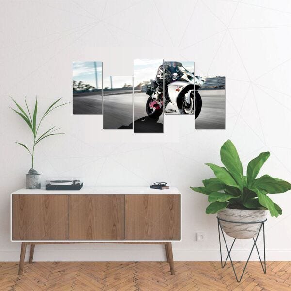 Quadro Decorativo Quarto Menino para Mecânica 130x60 Moto M-7 - 3