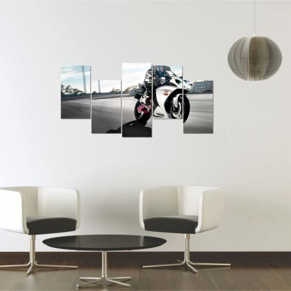 Quadro Decorativo Quarto Menino para Mecânica 130x60 Moto M-7 - 4