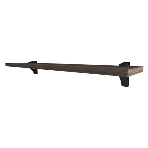 Prateleira 25x100 cms com suporte incluso BELLE 25100:Nogueira FF (Finish Foil) com textura de madei