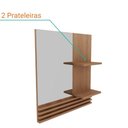 Ver imagem 4 de Espelheira Suspensa para Banheiro com 2 Prateleiras Bn3614 Tecnomobili Amêndoa