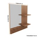 Ver imagem 3 de Espelheira Suspensa para Banheiro com 2 Prateleiras Bn3614 Tecnomobili Amêndoa