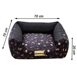 Cama Quadrada Para Cachorro Ou Gato Luppet Preto Cachorro GG - 4