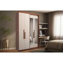 Ver imagem 1 de Guarda Roupa Solteiro 4 Portas (2 C/ Espelho) e 2 Gavetas Ph 1805 Carvalho/off White - Herval