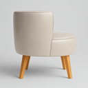 Ver imagem 4 de Kit 2 Poltronas para Sala Compacta Tecido Corano Luxo Estrutura Reforçada Pés em Madeira Natural