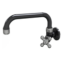 Ver imagem 1 de Torneira Cozinha de Parede Bica Horizontal Linha Porto Belo 1/2'' e 3/4'' Cor Preto e Cromado Durín