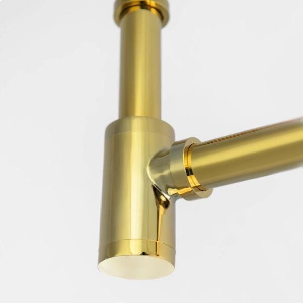 Sifão Metálico Com Copo Para Banheiro (Line Dourado) - 6