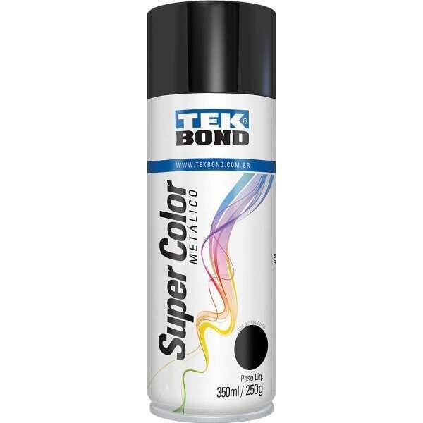 Tinta Spray Metálico Preto 350ml 250g - Tekbond - 1