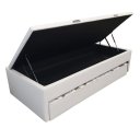 Ver imagem 1 de Bicama Box Baú Solteiro 88x188 com Cama Auxiliar de Molas Ensacadas 3x1 Corino Branco