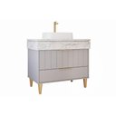 Ver imagem 2 de Gabinete Banheiro Riviera c/Cuba 90cm Platina/Calacata MGM