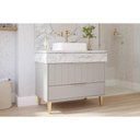 Ver imagem 1 de Gabinete Banheiro Riviera c/Cuba 90cm Platina/Calacata MGM