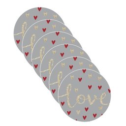 Sousplat Love Cinza - 6 Peças - sem Base - 1