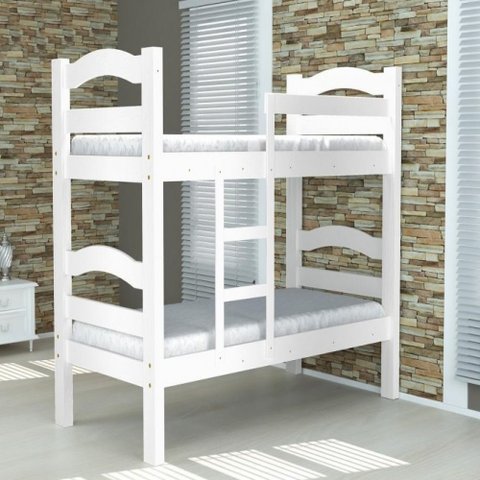 Cama Beliche Robusta 088 Madeira Maciça com Escada Araúna