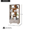 Ver imagem 3 de Estante de Escritório com 1 Gaveta e 8 Nichos Retrô 91cm Multimóveis Crjcm-EST002 Cinamomo/Off