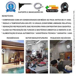 Ventilador 2025 Névoa Água Rede Hidraulica Automático P 35m2:preto/110v - 6