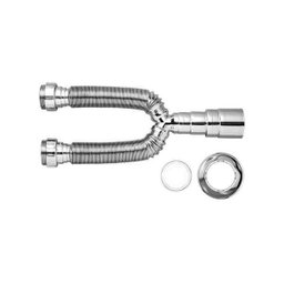 Sifão Sanfonado Duplo Universal Cromado Blukit - 1