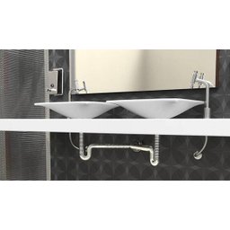 Sifão Sanfonado Duplo Universal Cromado Blukit - 2