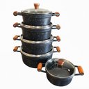 Ver imagem 1 de Jogo 5 Panelas Alumínio Fundido com Revestimento Cerâmico 16cm 18cm 20cm 22cm 24cm