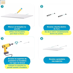Prateleira para Banheiro Lavabo Flutuante em Mdf 60x15 Kit C/3 - 2
