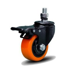 Rodizio Giratório 2 com Espiga e Freio Rolamento Esfera 4Un - 3