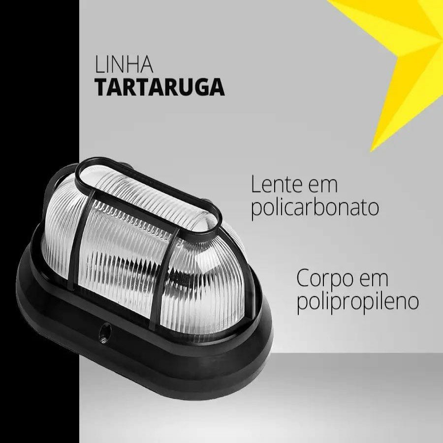 Tartaruga Luminária Lumi Parede Muro Grade Branca Kit 20 - 3