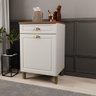 Balcão de Cozinha 60cm 1 Porta 1 Gaveta Roma Branco - 1