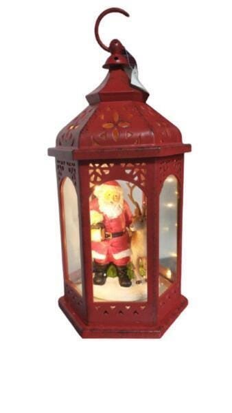 Lanterna Natalina Papai Noel Com Luz - Decoração - 2